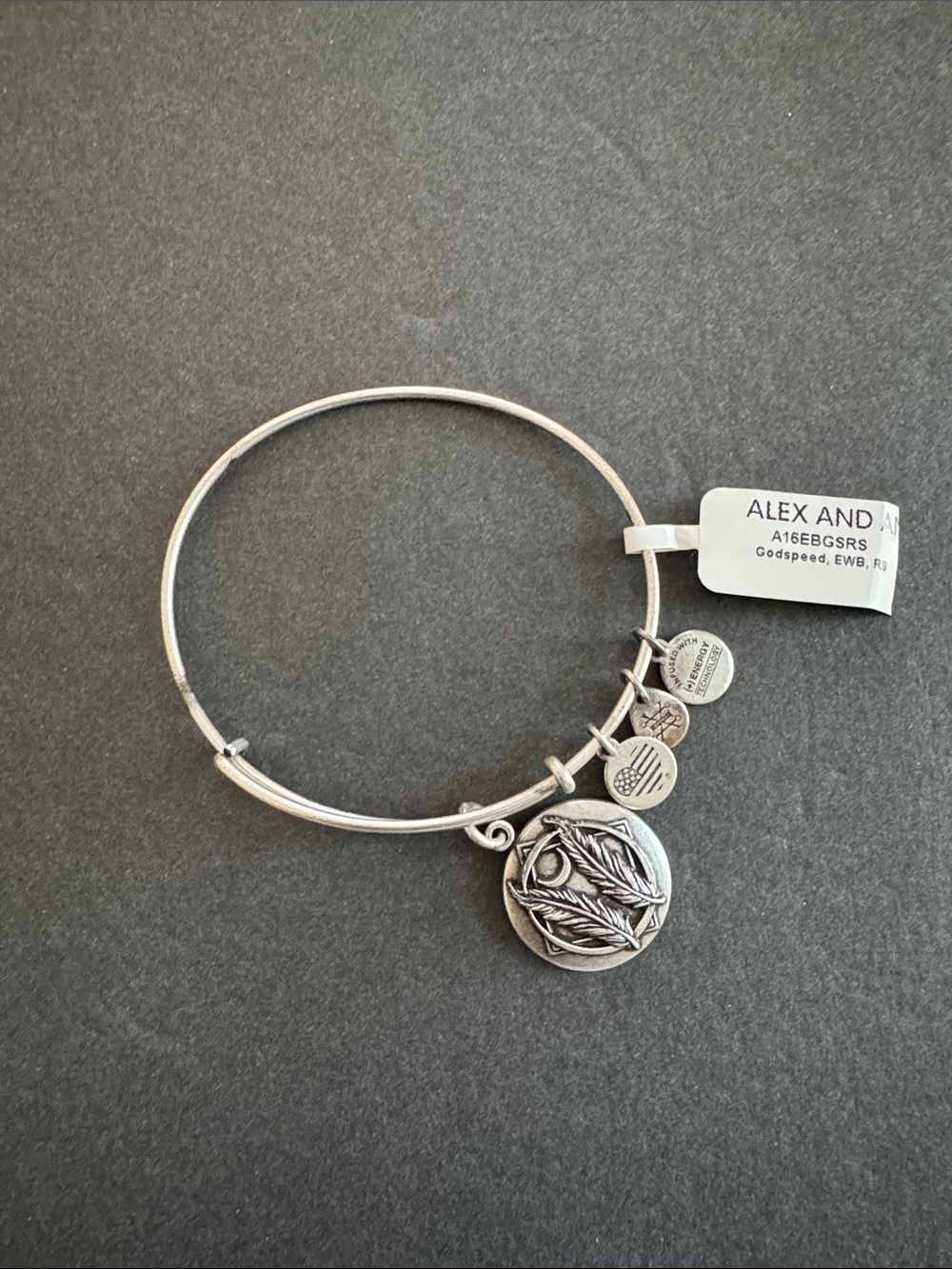 New Alex and Ani "Godspeed" silver bracelet bangle